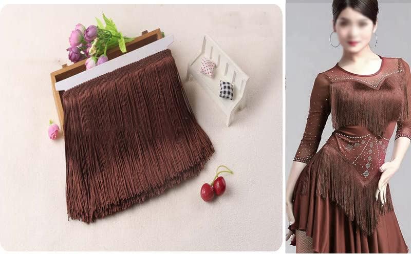YYCRAFT 10 Yards 4 Inch Wide Tassel Curtain Fringe Trim by The Yard for DIY Sewing Crafts Clothing Curtains Decoration-Chocolate - Image 2